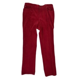 Vintage Ralph Lauren Red Corduroy Women’s Straight High Rise Pants Size 14